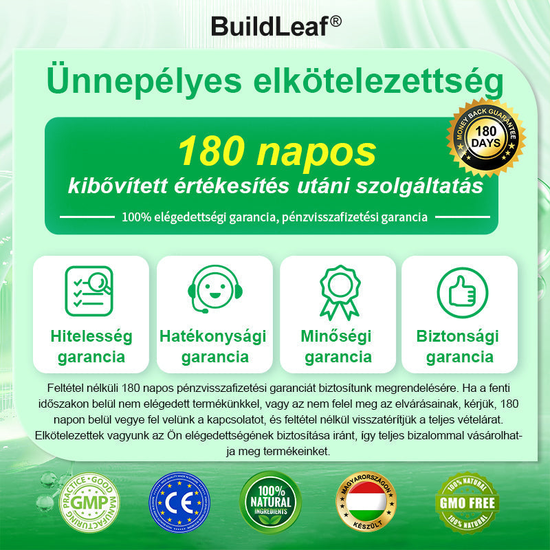 🔥Karácsonyi limitált | BuildLeaf® GLP-1 8-in-1 Orális Megoldás ✅ Támogatja az elhízás kezelését, a szív- és érrendszeri egészséget, a cukorbetegséget, az alvási apnoét, a bélrendszer egészségét, miközben feszesíti a bőrt és növeli az energiát.