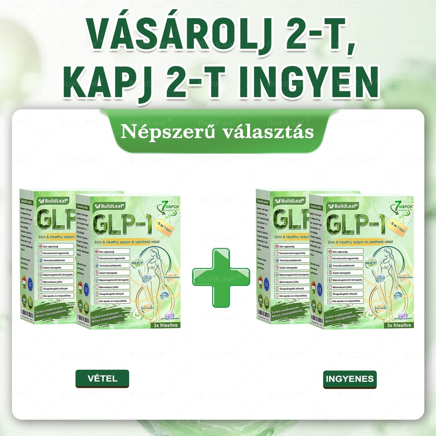 🔥Karácsonyi limitált | BuildLeaf® GLP-1 8-in-1 Orális Megoldás ✅ Támogatja az elhízás kezelését, a szív- és érrendszeri egészséget, a cukorbetegséget, az alvási apnoét, a bélrendszer egészségét, miközben feszesíti a bőrt és növeli az energiát.