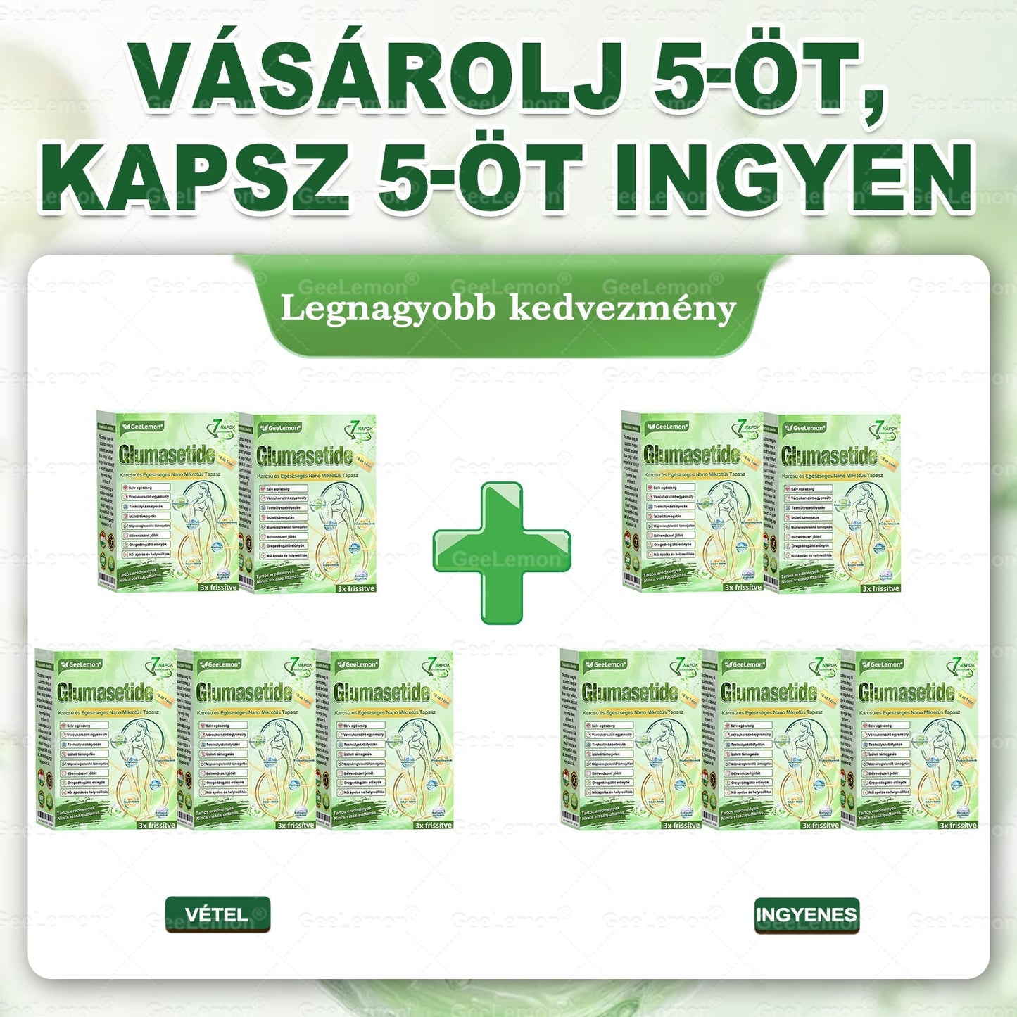 ✅❤️Moringa · Berberine × NAD+ 10-in-1 Advanced Nano GeeLemon® Glumasetide 8az 1-ben Karcsú és EgészségesNano Mikrotűs Tapasz (Napi 1alkalom – látható változásakár 7 nap alatt) ✅ Elhízásra,bőrfeszesítésre,cukorbetegségre, alvásiapnoéra, ízületekre stb HU